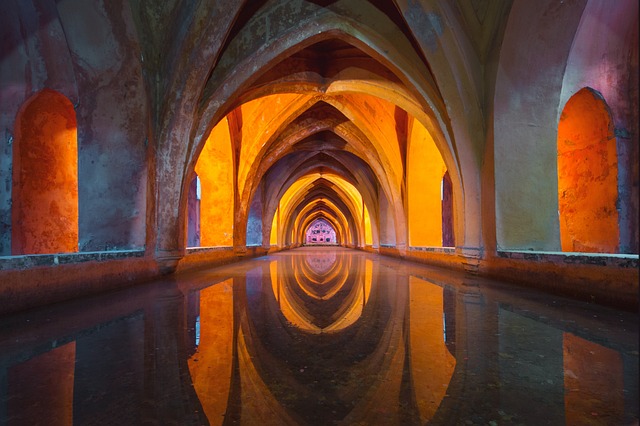water architecture arches arcade interior